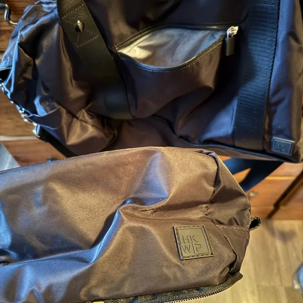 IHKWIP brand black duffle bag with small cosmetic bag.   NWT - Picture 5 of 15